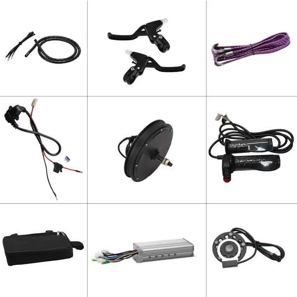48V 1000W Electric Bike Conversion Kit, Black Motor Front Wheel Kit, Without Tire, Without Display