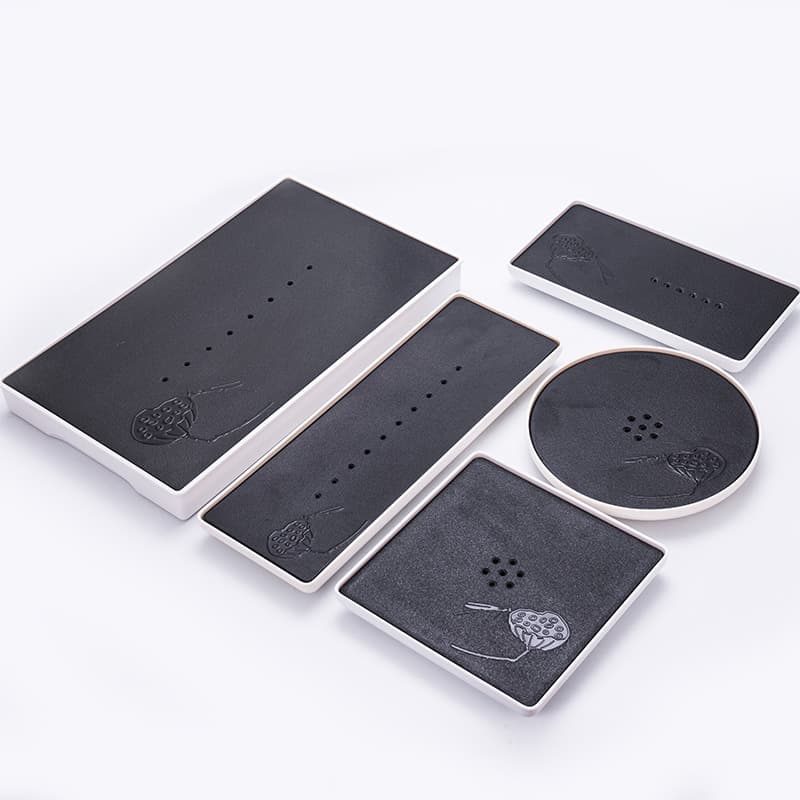 Wholesale Japanese minimalist melamine dry brewing tea tray, kung fu travel tea set, hotel dry brewing tea table tray, office tea set.