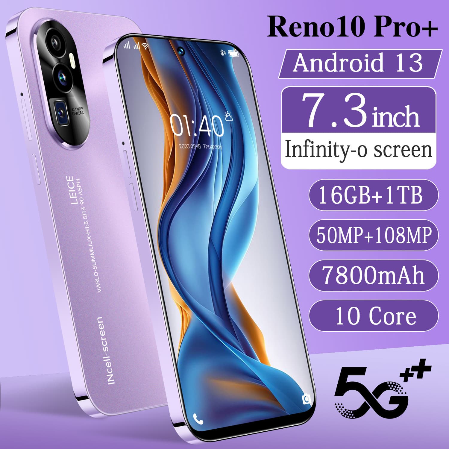 Cross-border Phone Reno10 Pro+ Export Smartphone 6.6-inch HD Screen 3+64GB Android Factory Direct