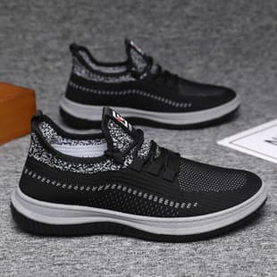 Fashion Trendy Versatile Men's Shoes, Breathable Casual Shoes for Men, Mesh Slip-On Sneakers, Men's Sports Running Shoes