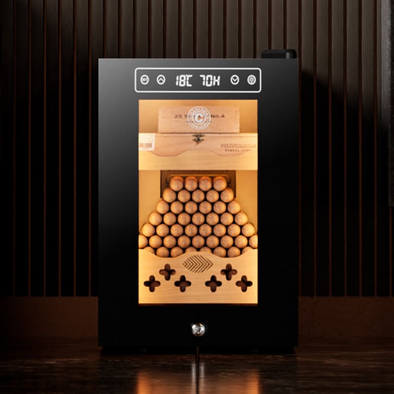 Qielong 16C Cigarette Cabinet: Intelligent Temperature and Humidity Control, Rich Aroma, Cedar Wood Shelves, Energy-Saving and Quiet Electronic Cigarette Cabinet