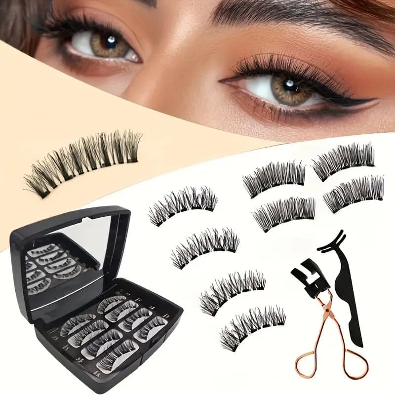 2 Pairs Quantum Magnetic Lash Set with Eyelash Curler