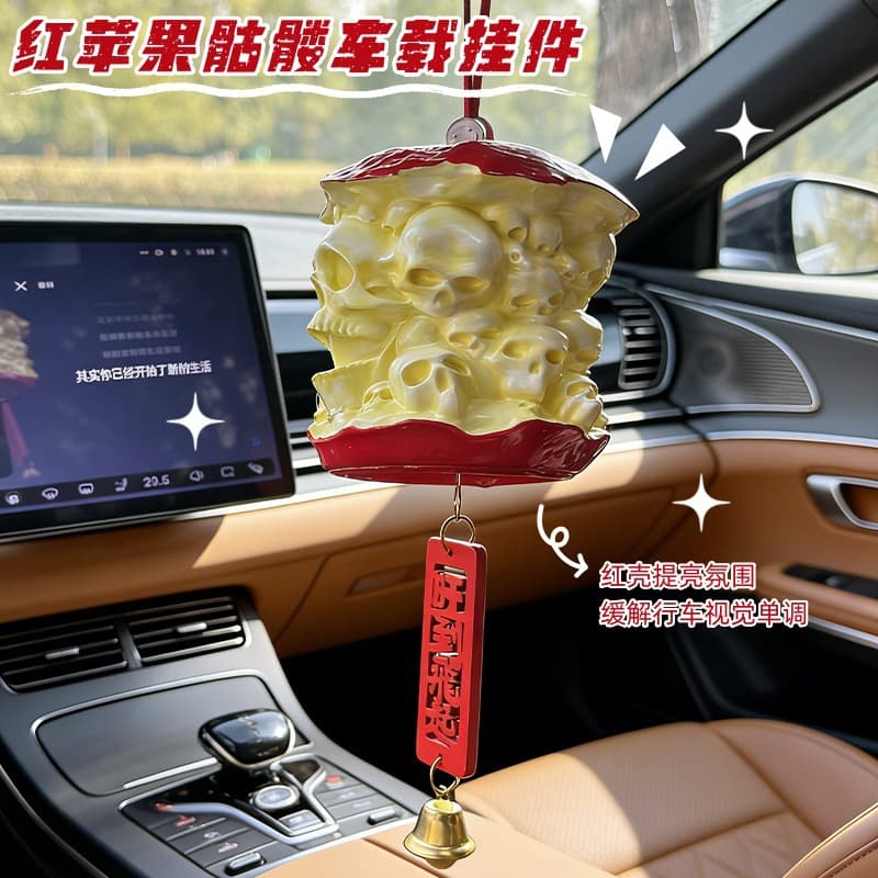 Apple Peace Pendant Car Hanging Ornament Car Essential Interior Rearview Mirror Decoration Trendy Car Accessory