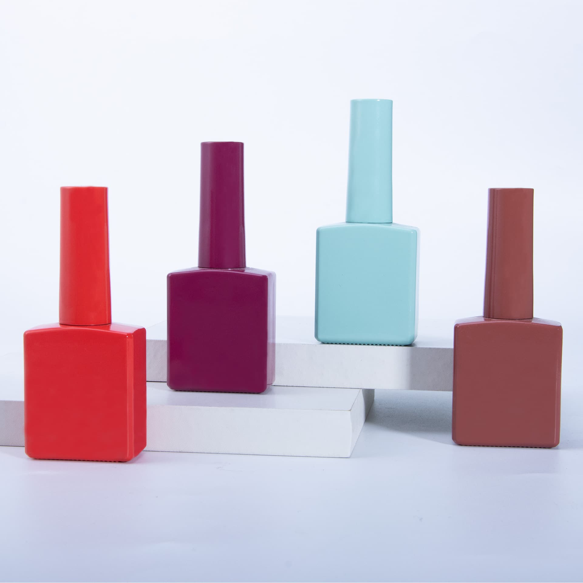 Factory Custom 13ml Colored Empty Gel Nail Polish Bottle with Brush Cap, Customizable Logo, Gel Nail Polish Light-Proof Bottle