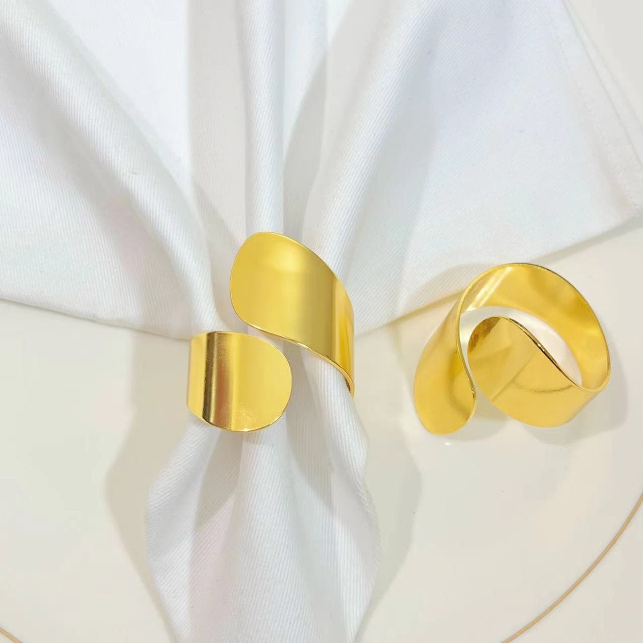 New Hotel Metal Napkin Ring Open Diamond Napkin Buckle Napkin Ring Cloth Ring Gold Factory Wholesale