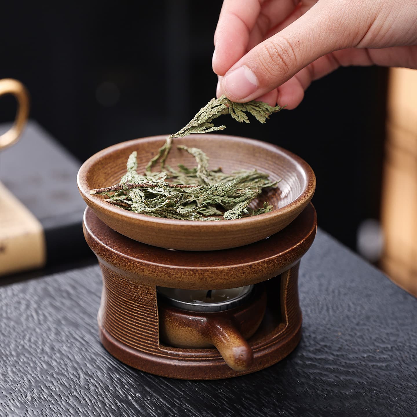 Cross-border Ceramic Stove Incense Burner Home Baking Tea Burner Essential Oil Diffuser Indoor Smudging Incense Burner Craft Decor