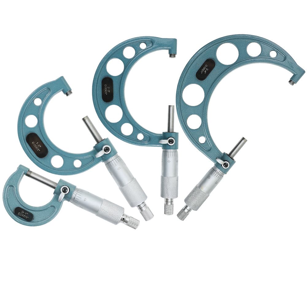 ETOPOO Imperial Micrometer 0-4" 0.001" Alloy Outside Micrometer 4-Piece Set