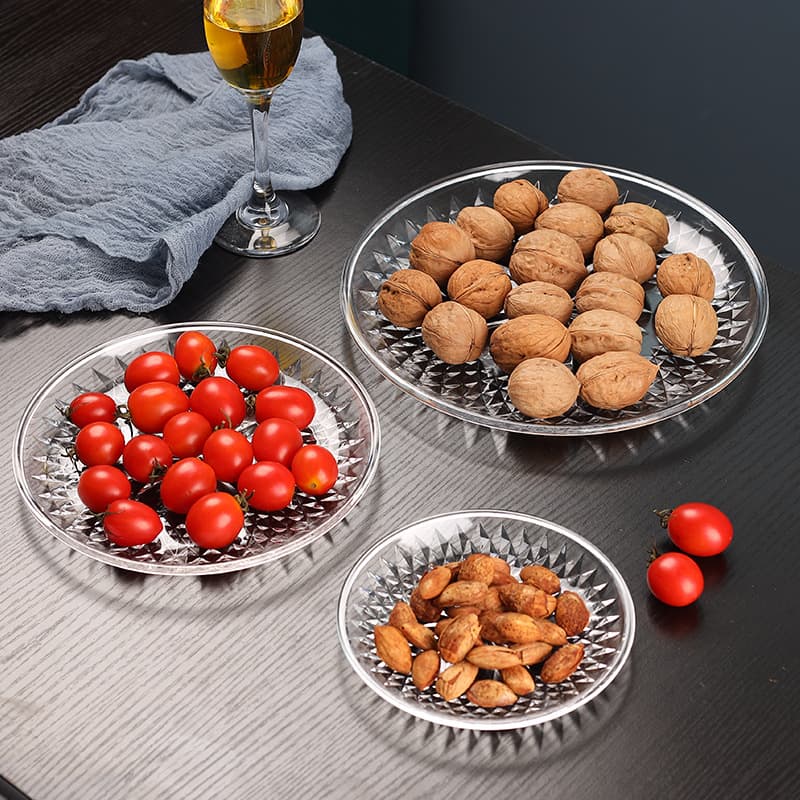 Acrylic Fruit Tray KTV Fruit Plate Plastic Plate Bar Snack Dish Candy Transparent Dried Fruit Plate Custom Manufacturing from Samples