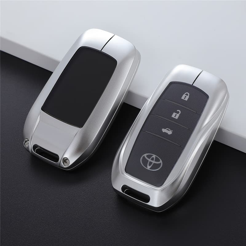 Toyota Key Case Car Key Cover for Corolla Camry Avalon Metal Buckle Protective Shell Case