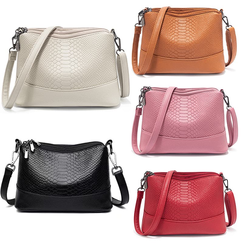 Retro women's bag, new crocodile pattern, trendy and versatile shoulder bag, multi-layer large capacity soft leather mother bag, commuter crossbody bag