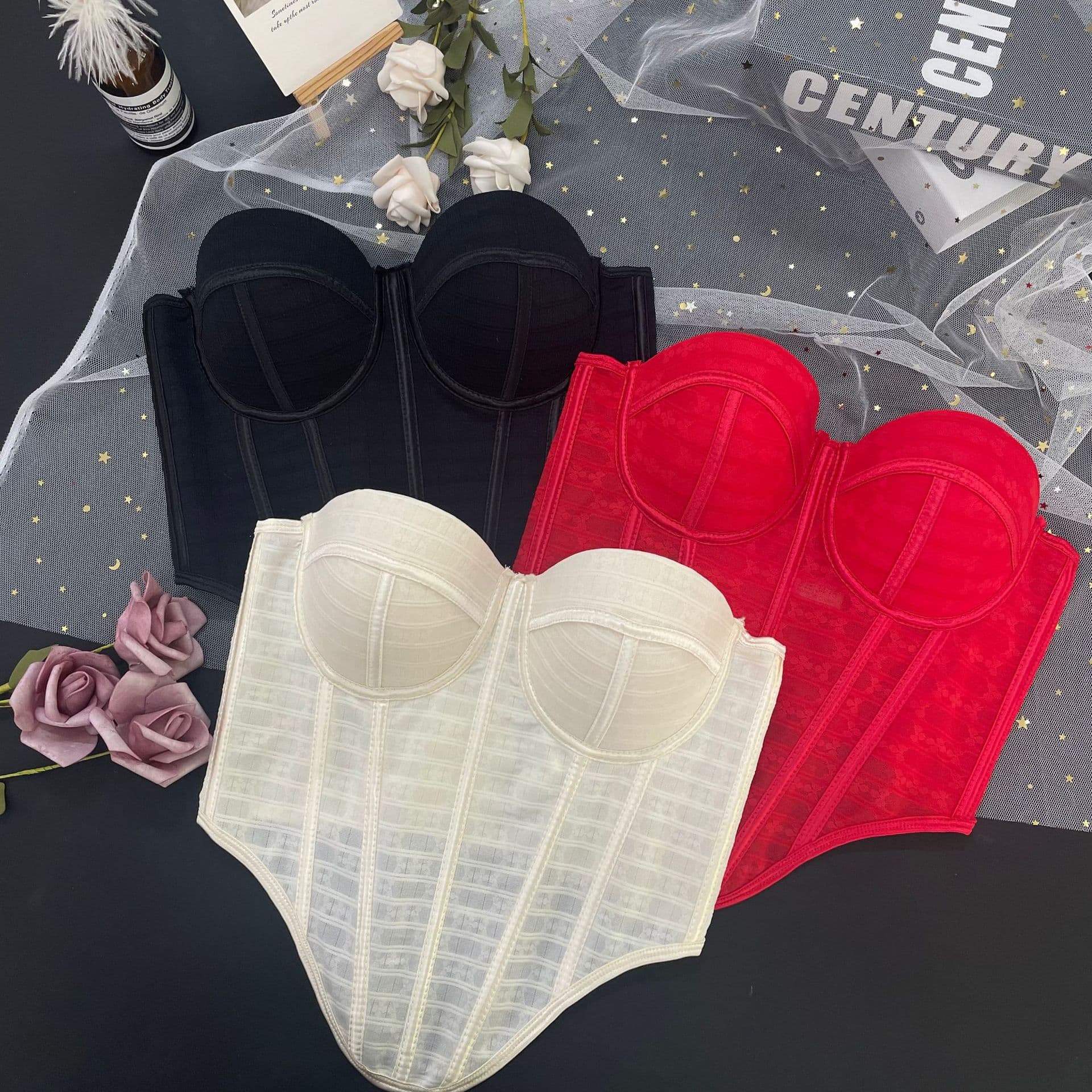 European and American Hot Girl Trendy Streetwear Hot-Selling Irregular Hem Boned Corset, Layering or Outerwear Underwear