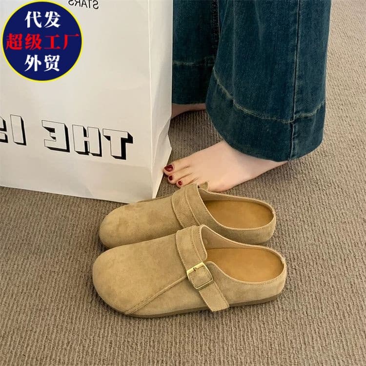 Designer Thick-Sole Closed-Toe Sandals for Women, Versatile One-Step Mule Half Slippers, 2026 Summer New Single Shoes