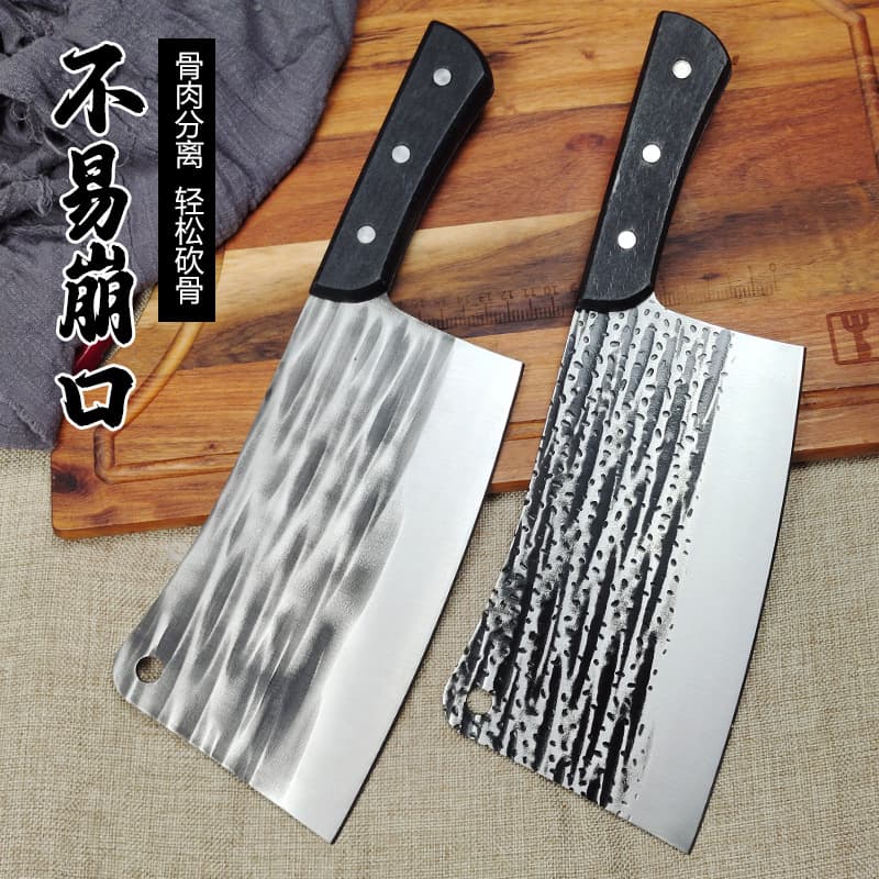 Guangdong Yangjiang kitchen knife wholesale, reinforced thick cleaver for market stall models, stainless steel forged cutlery