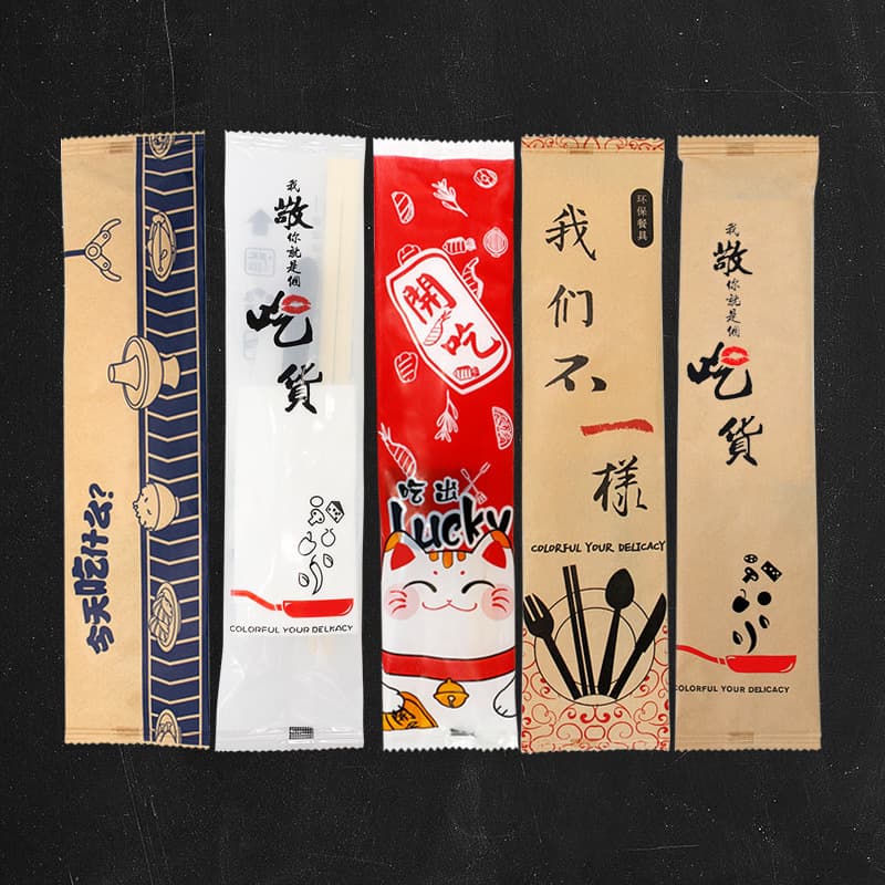 Disposable chopsticks cutlery pack, takeout four-piece set, hot pot Chinese food, lobster shop cutlery set, knife, fork and spoon tool kit