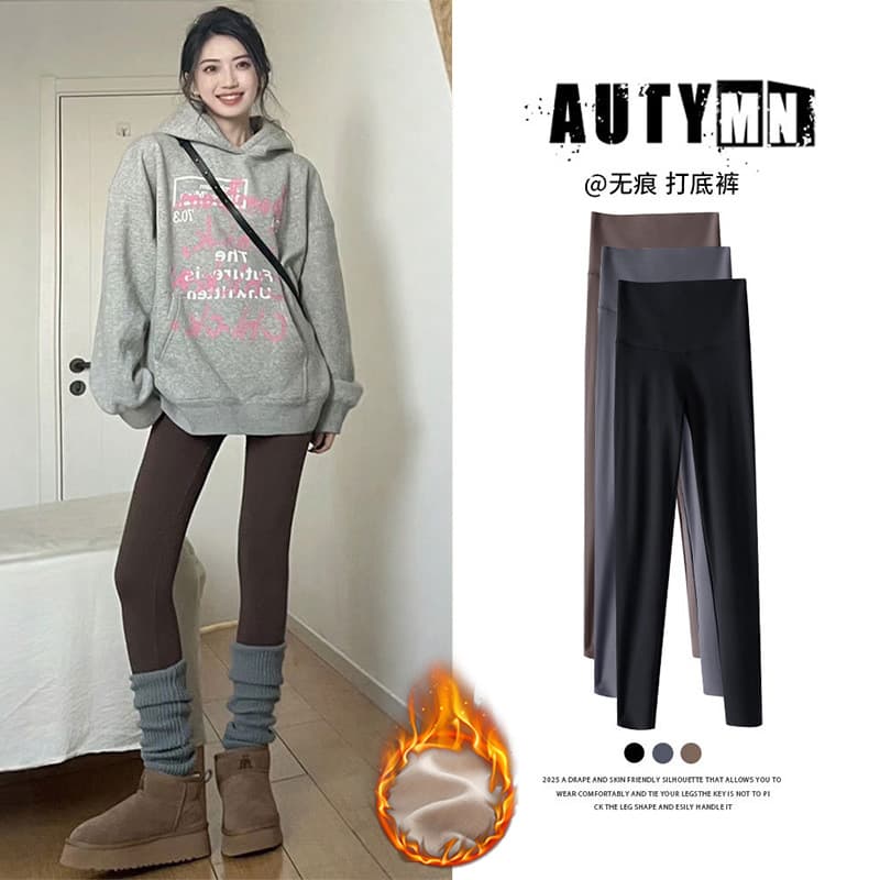 Shark Pants for Women, Outer Wear No Visible Panty Line, 2025 New Autumn Barbie Pants Thick High-Waisted Tummy Control Fleece-Lined Leggings