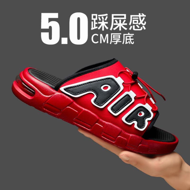 Cross-Border Large Size Air Cushion Trendy Brand Slippers Summer Outdoor Wear Internet Celebrity Non-Slip Outdoor Sports Thick-Soled Beach Sandals