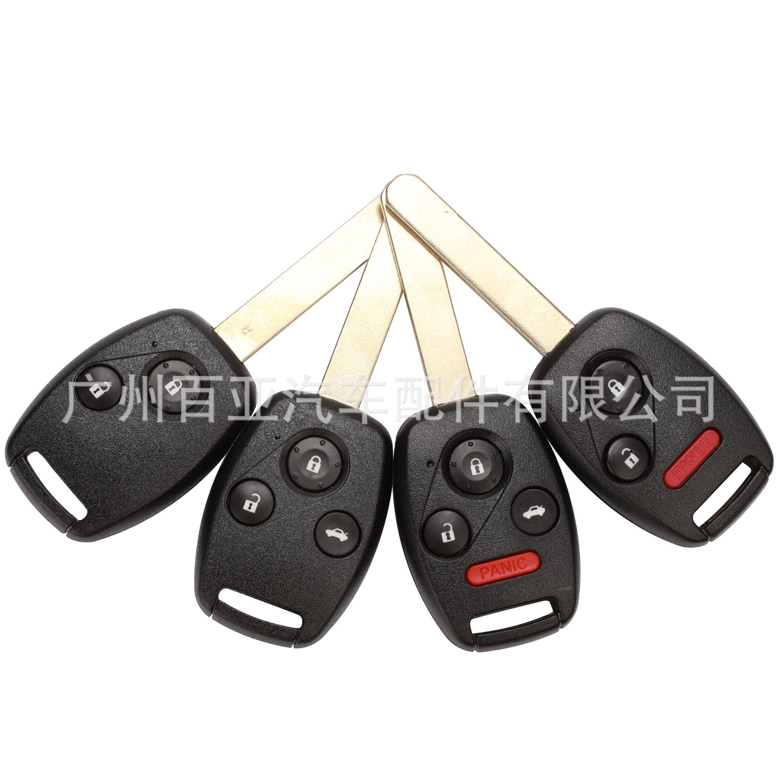 Straight remote key shell for 2/3/4 button Honda Accord Civic CRV car, with inner core