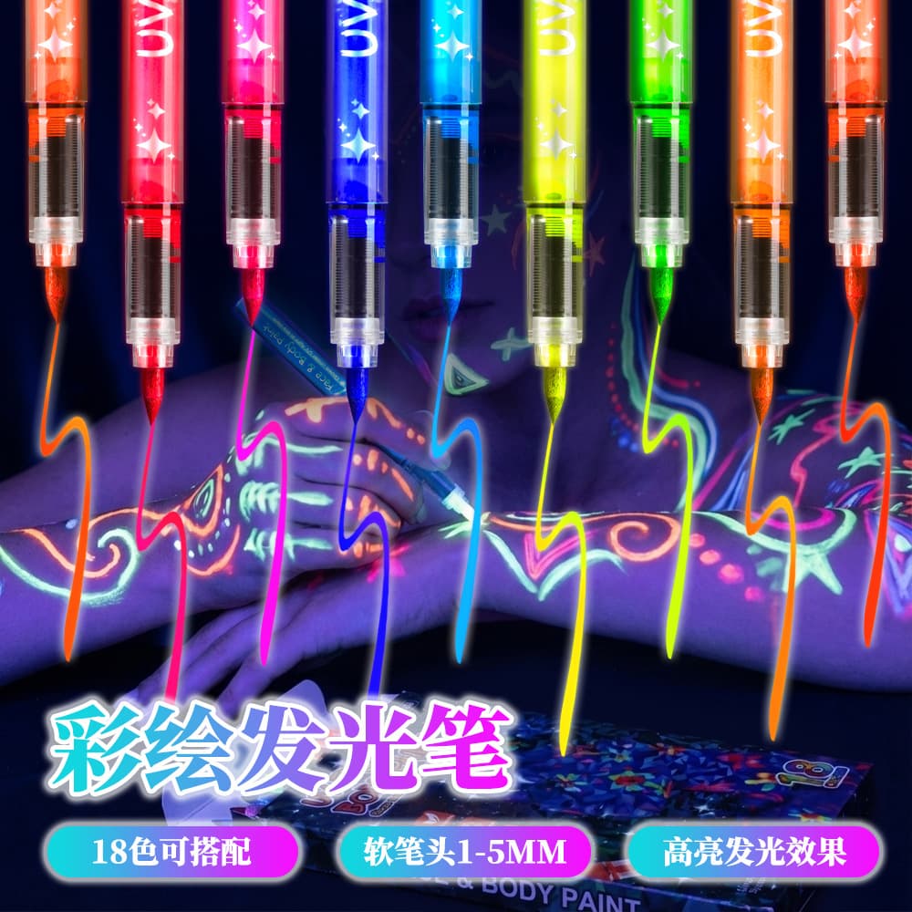 Cross-border popular color luminous pen human face painting pen student and children creative painting fluorescent marker pen