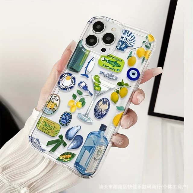 Trendy Fashion Elements Case for Apple 11/12/13/14/15, iPhone 16 ProMax Protective Cover