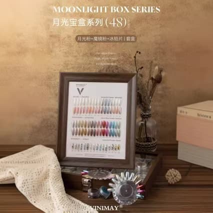 VINIMAY 48-Color Pandora's Box Mirror Powder Mermaid Powder 2025 New Aurora Powder for Nail Salons