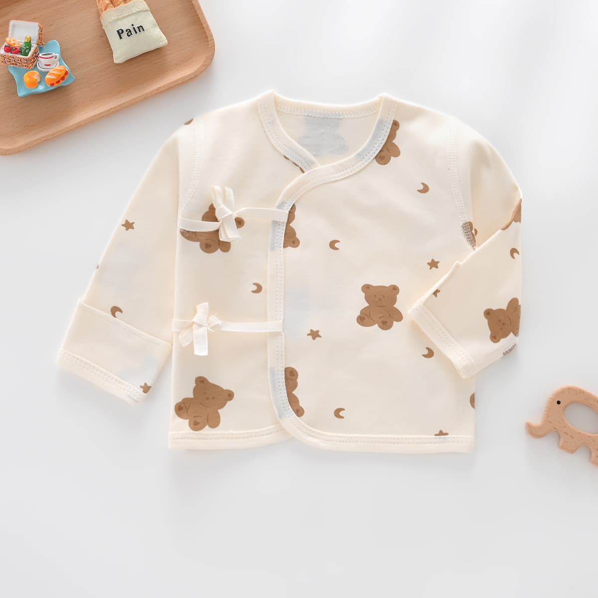 Newborn Half-Back Bodysuit 0-3 Months Baby Top Infant Clothing A-Class Pure Cotton Baby Monk Style