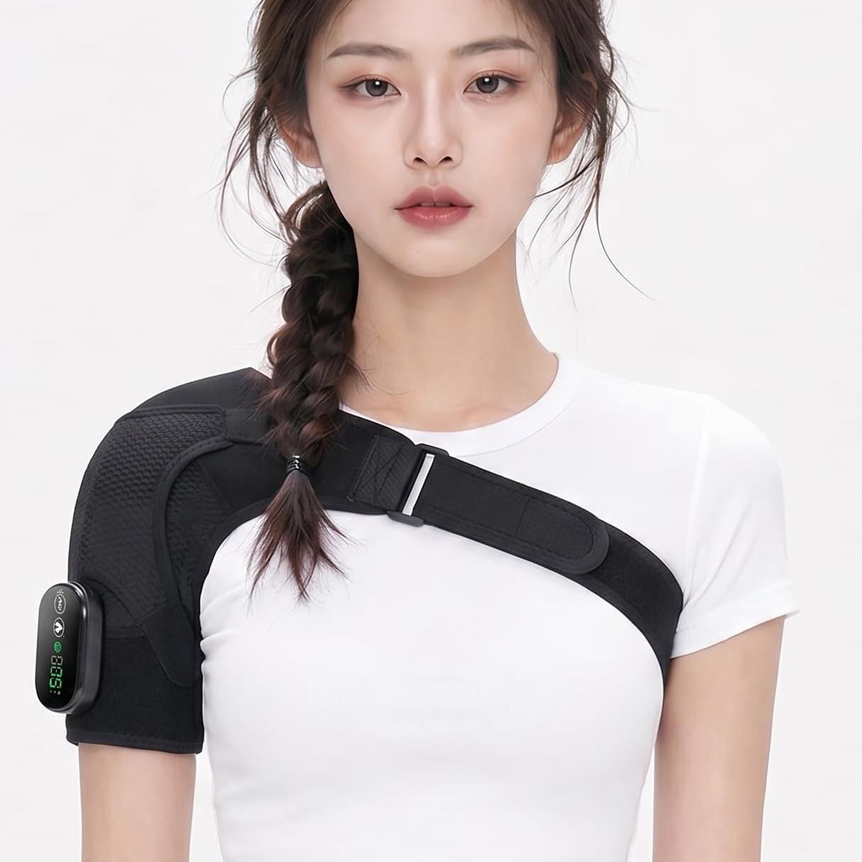 Cross-border Wireless Heating Massage Shoulder Wrap with Heat Therapy, Vibration Massage, and Multi-level Adjustment