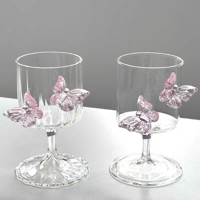 New Goblet Ins High-Value Butterfly Wine Glass Butterfly Water Glass Champagne Wine Glass Cocktail Cup Tea Cup