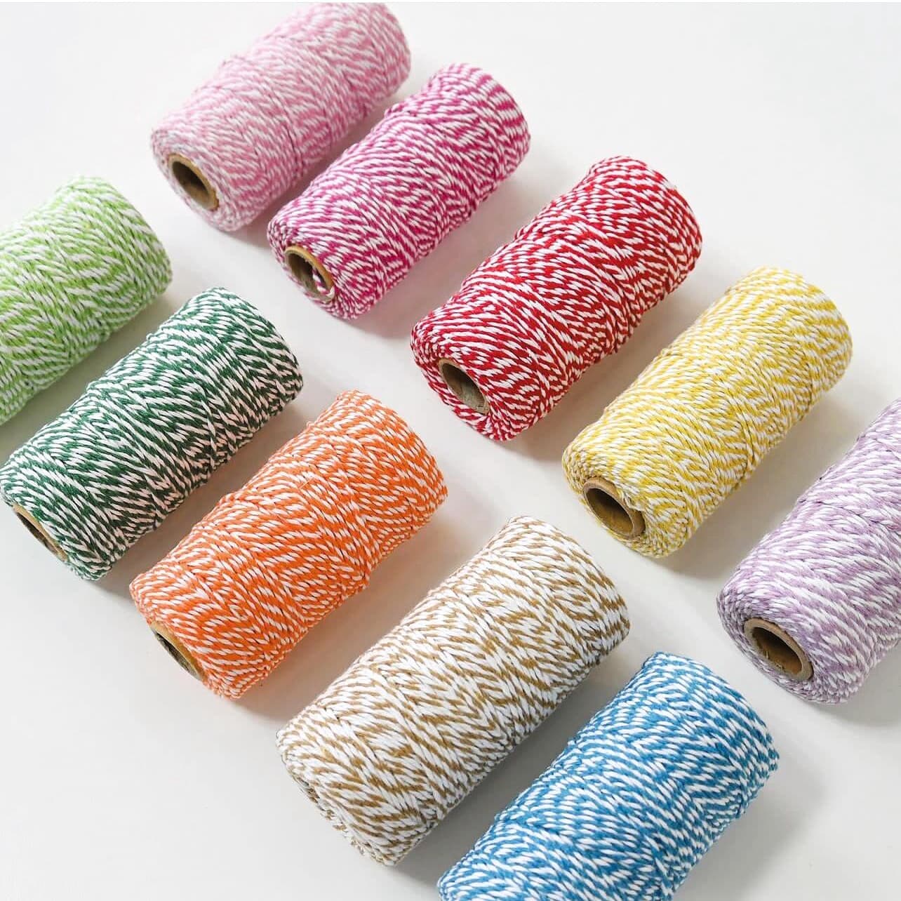 Special Offer DIY Handmade Colored All-Cotton Thread String, Double-Strand Packaging Decorative Rope for Dessert Boxes, Multiple Options, 100 Yards Bulk