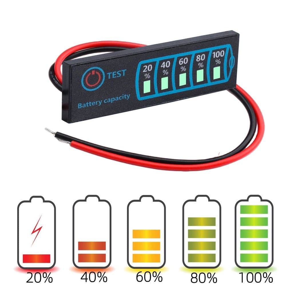 DC5-30V Lithium / LiFePO4 / Lead-Acid Battery Pack Percentage Indicator Board Battery Level Display