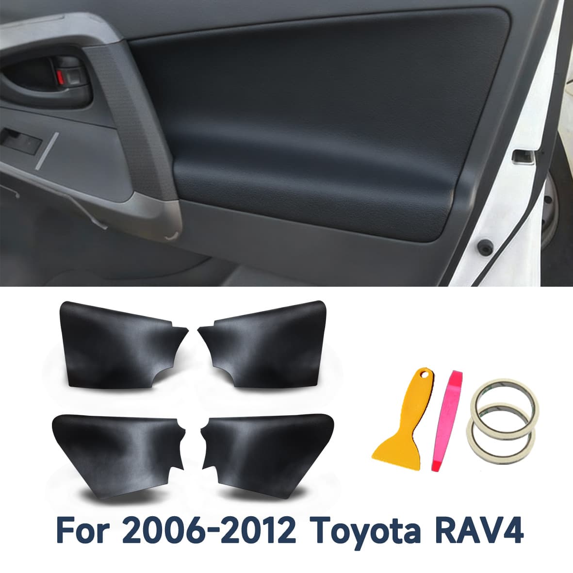 Suitable for 2006-2012 Toyota RAV4 Armrest Leather Car Modification TOYOTA Door Interior Panel Leather Door Panel Wrap