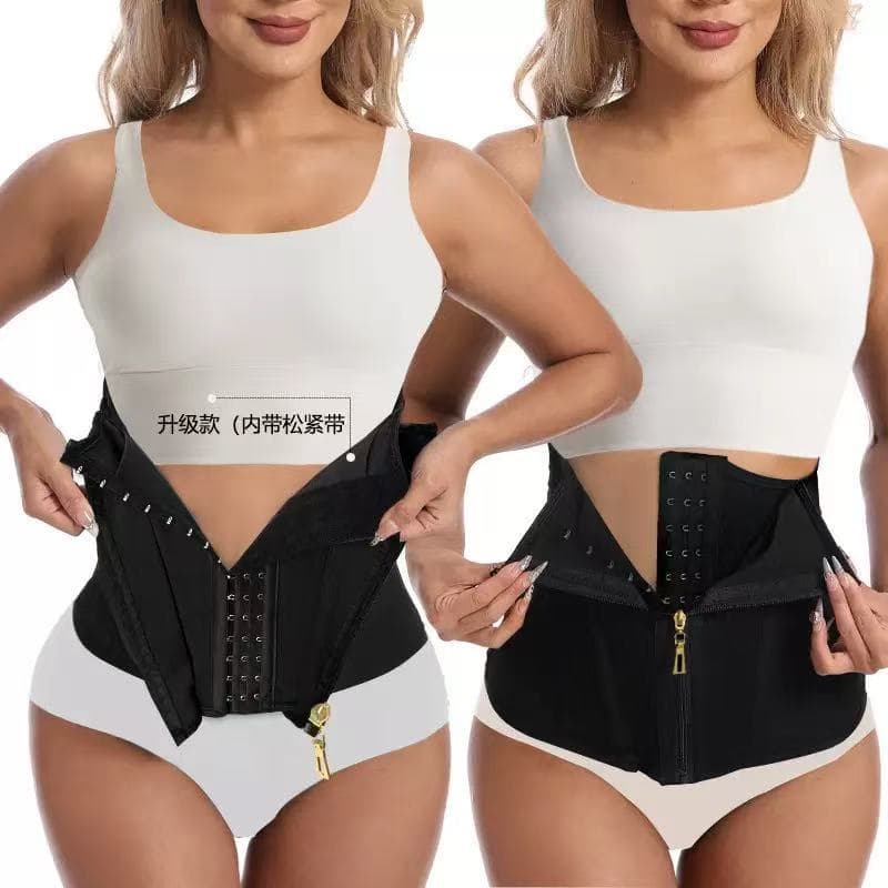 Cross-border Waist Trainer Corset with Zipper, 9-Bone Row Buckle, Fitness Yoga Abdominal Waist Belt