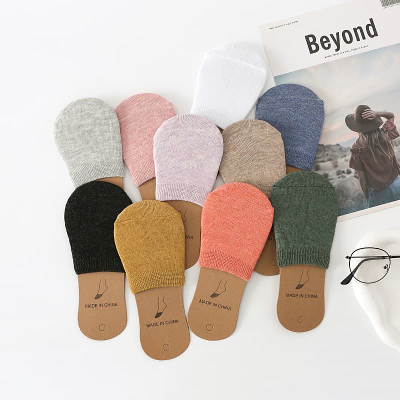 Drop Shipping Solid Color Women's Socks, Invisible Sock Covers, Plus Size Cotton Half-Sole Liner Socks, High Heel Socks, Zhuji Socks