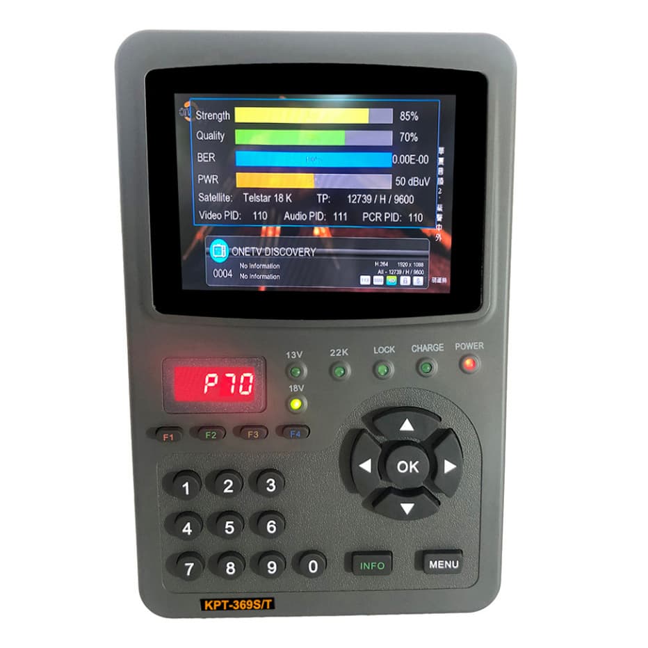 3.5 Inch Sat Finder with Spectrum Analysis DVB-S/S2 H.265