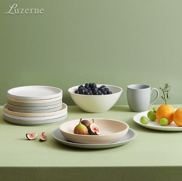 Luzerne new bone china sand sea series retro western style exquisite household tableware soup plate bowl plate