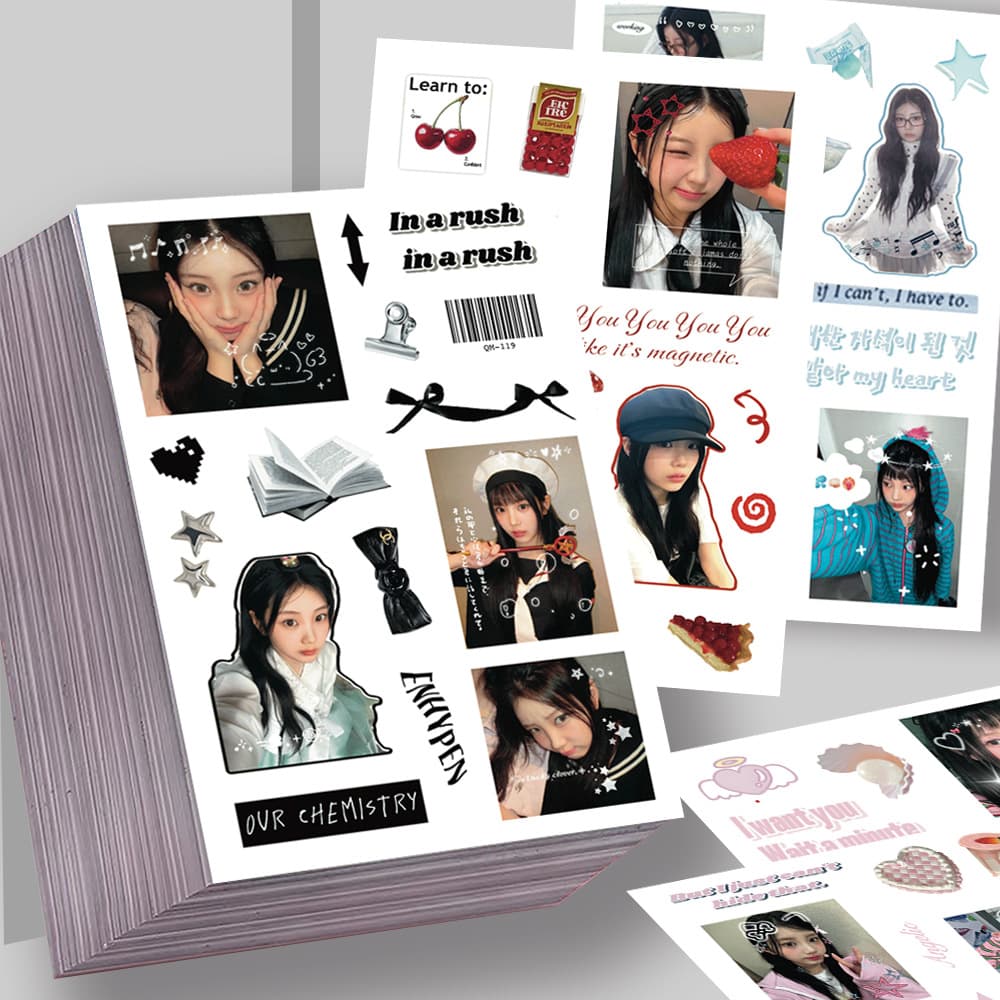 8 sheets of ILLIT Lee Wonhee cut-out sticker decals, trendy creative ins-style idol merchandise packaging material waterproof stickers