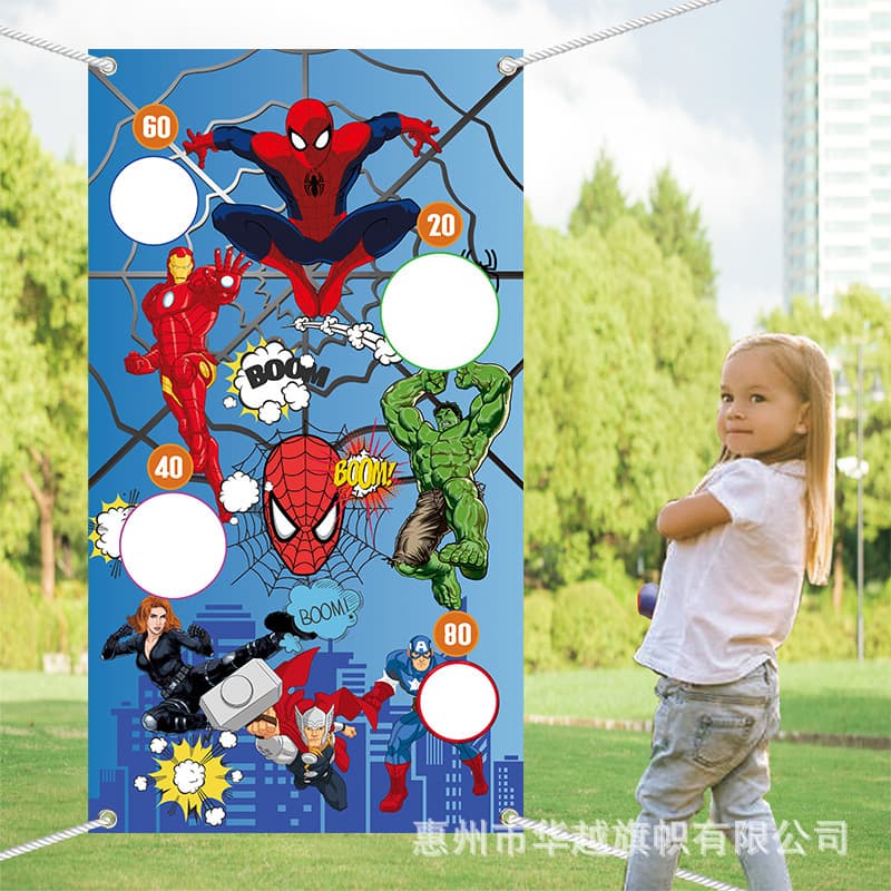 New Cartoon Spider-Man Hulk Sandbag Flag Reunion Parent-Child Throwing Game Flag Custom Design Supported