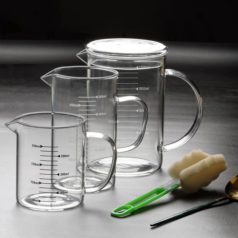 Graduated Measuring Cup, Microwave and Heat-Resistant Glass Cup for Kids, Breakfast Milk Cup, Milliliter Glass Cup