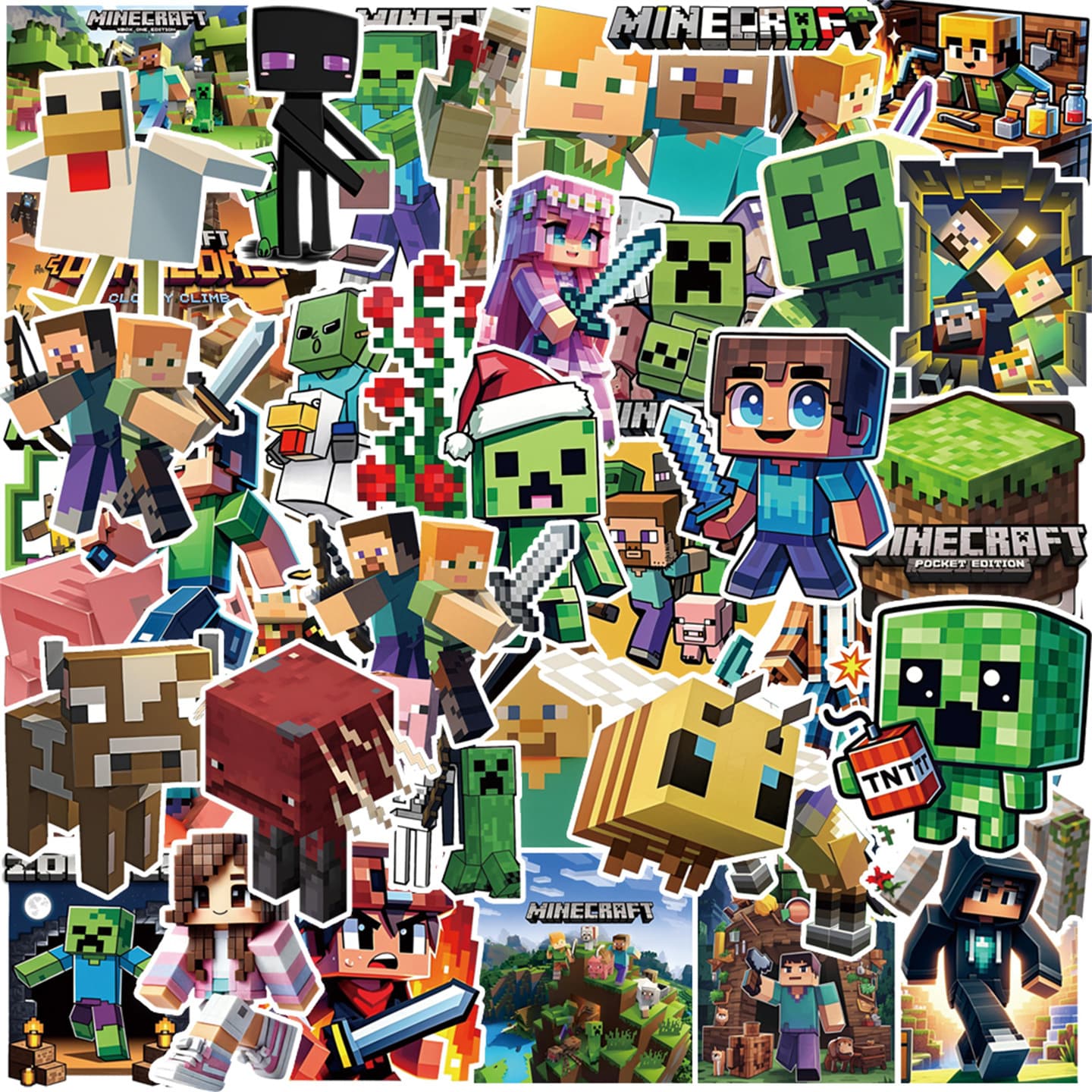 50 Minecraft Stickers Game DIY Personalized Decoration for Guitar Notebook Luggage