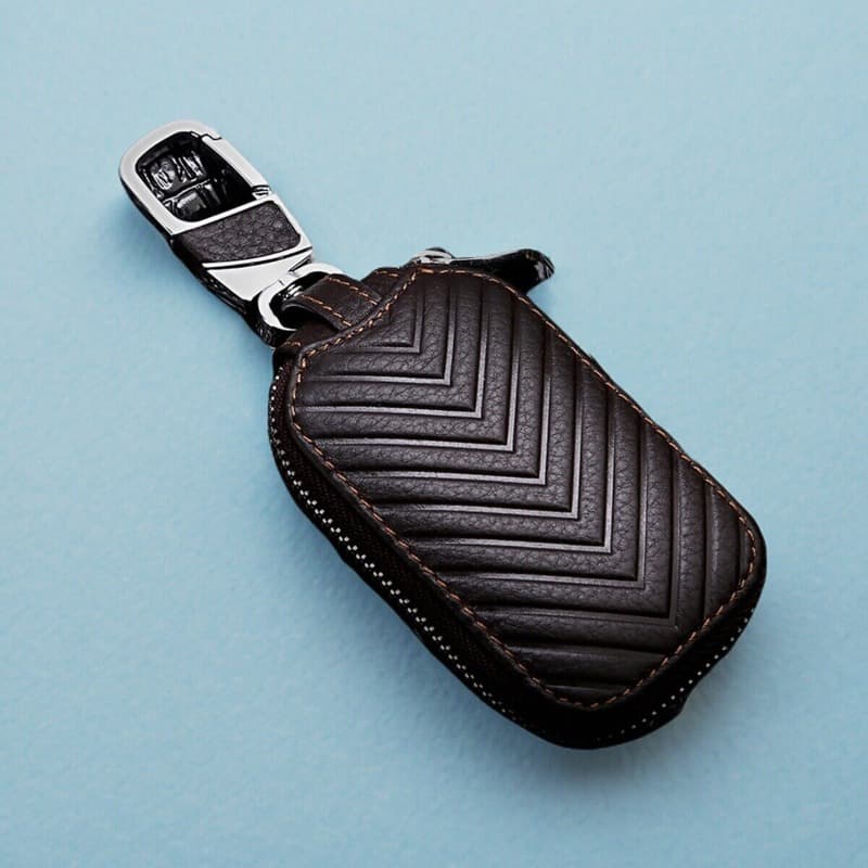 Genuine Leather Key Case for Car Remote Key Fob, Universal Key Holder with Car Logo, Wholesale