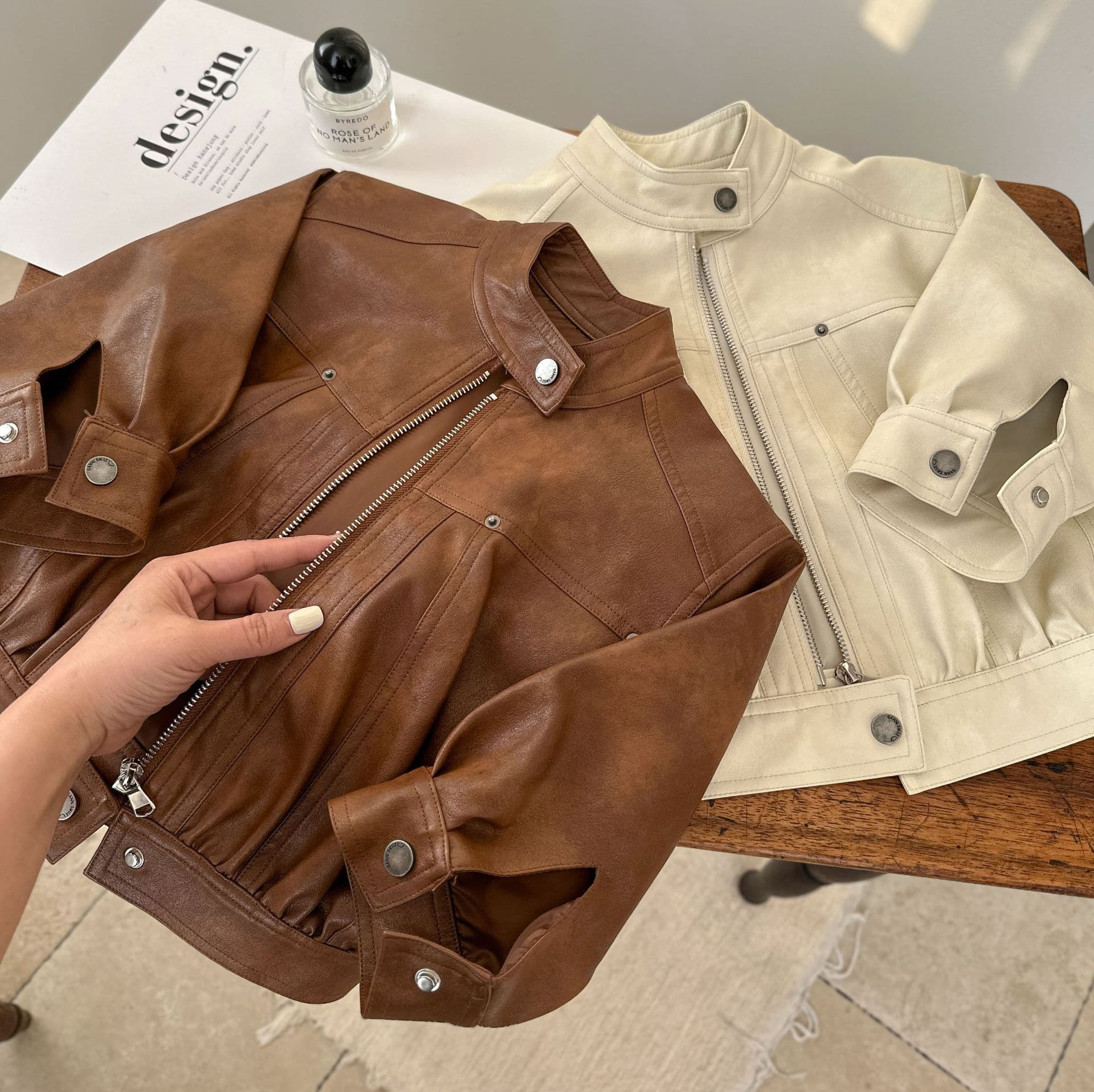 Children's Jacket 2025 Squinty Eye Autumn New Arrival, Unisex Versatile Solid Color Leather Jacket, Baby Functional Style Outerwear