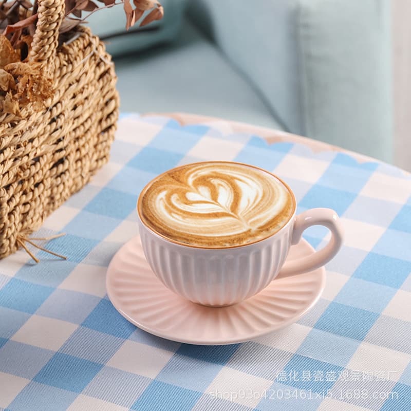 Vintage Japanese Rustic Ceramic Coffee Cup Set European Style Afternoon Tea Coffee Cup and Saucer Set