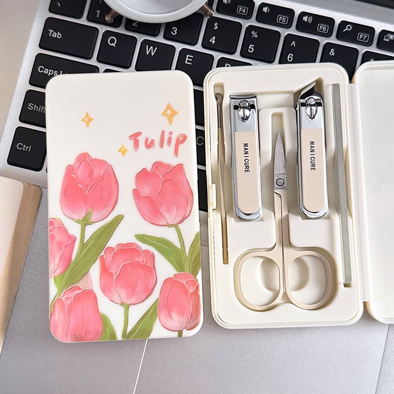 Ins-Style High-Appearance Cute Nail Clipper Set for Female Students Dormitory Portable Nail Clippers Manicure Tool Full Kit