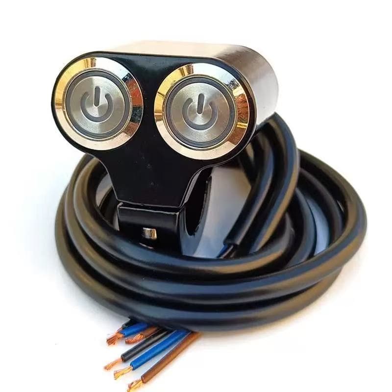 Modified Motorcycle Electric Scooter Handlebar LED Light Self-Locking Self-Resetting Button Three-in-One Switch