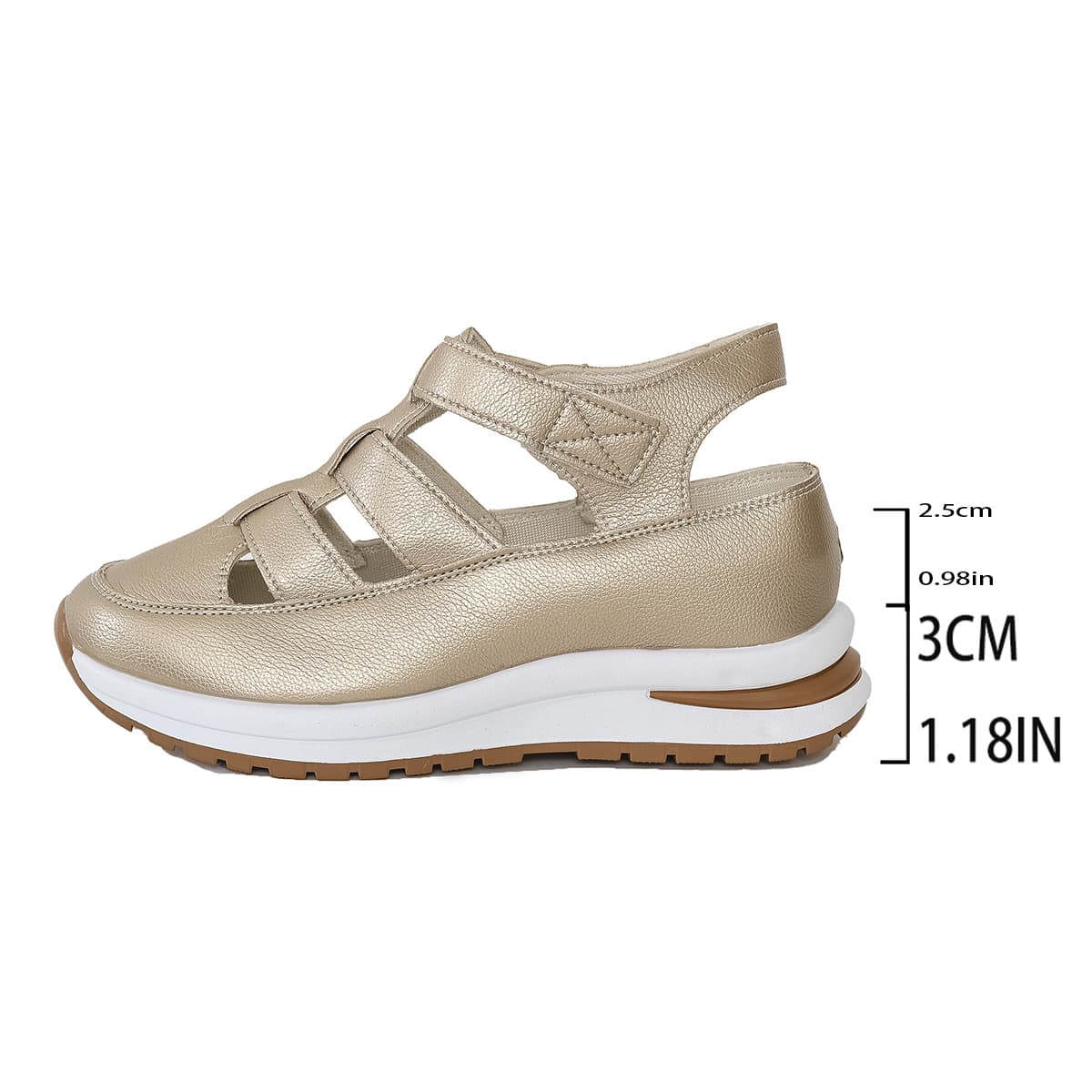 Women's Sporty Sandals 2025 Summer New Wedge Closed-Toe Hollow Sandals Export Cross-Border Large Size Thick-Sole Women's Shoes