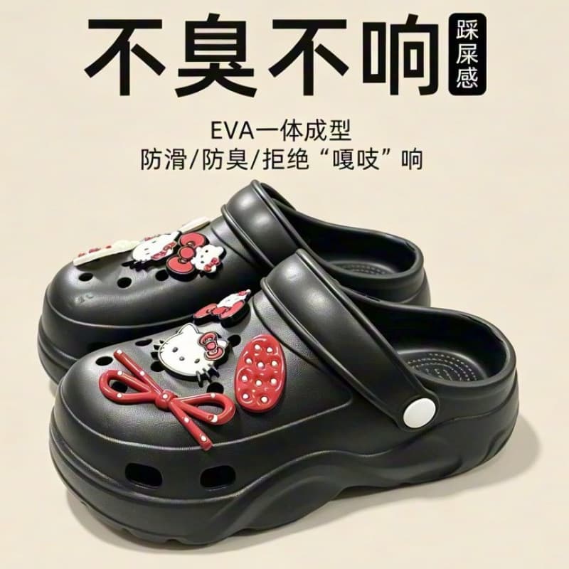 Cartoon heightening clogs for women, thick-soled toe-toe slippers, women's sandals, women's slippers, beach shoes, home sandals, women's slippers