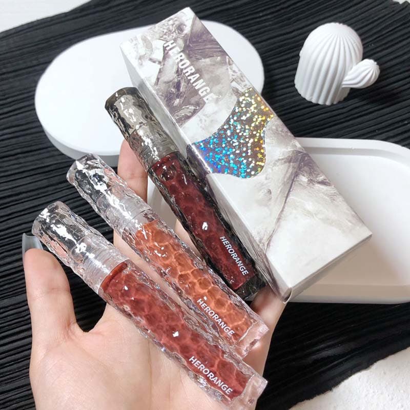 Glacier Rock Mirror Lip Glaze, Long-Lasting Moisturizing, Non-Stick Cup, Whitening Water-Gloss Glass Lip Gloss, Cross-Border Beauty Makeup
