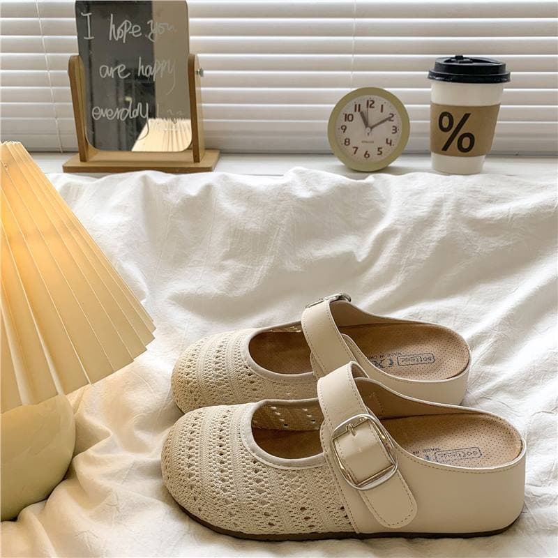 2025 New Thick-Soled Fashion Closed-Toe Mules for Women Summer Cut-Out Sandals One-Legged Birkenstock Sandals