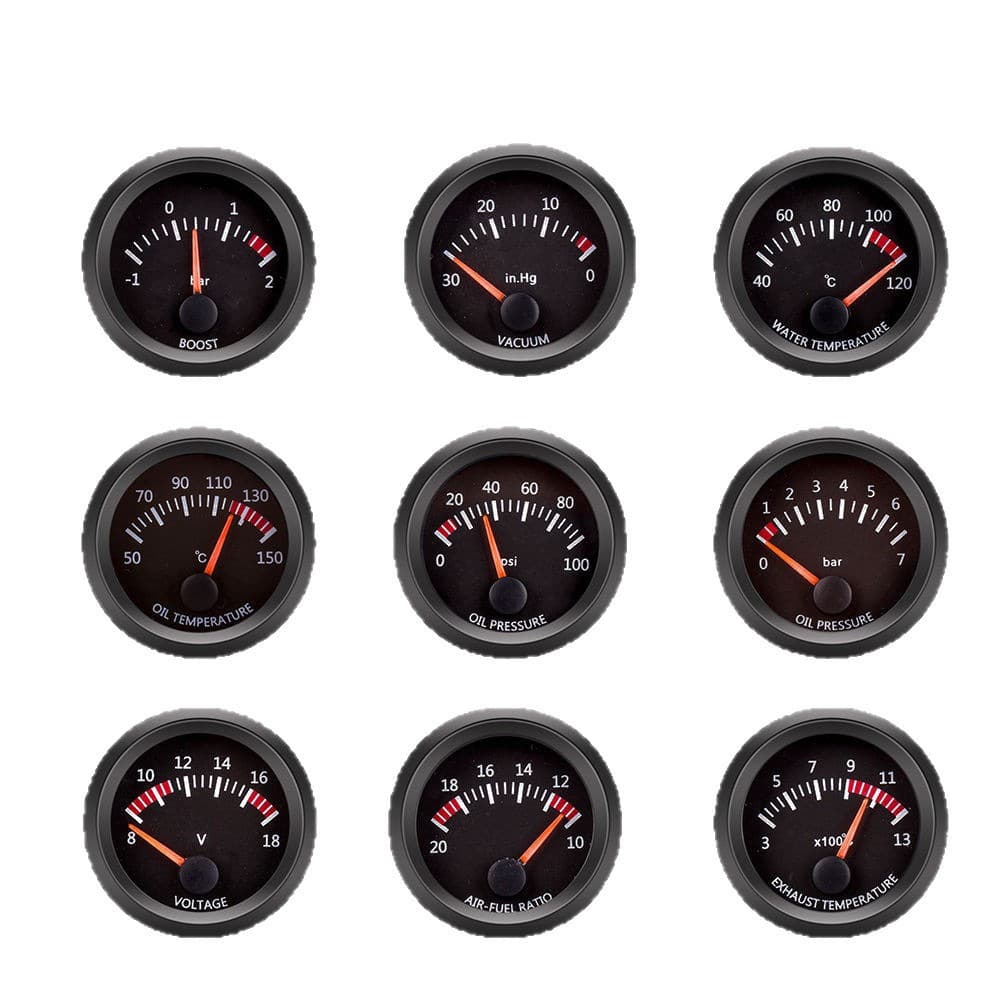 Car Modification Gauge 52mm Boost Water Temperature Oil Temperature Oil Pressure Voltage Air-Fuel Ratio Meter Racing Gauge 505 Series