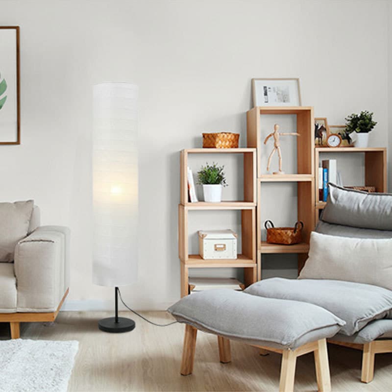 Nordic Creative Simple European Style Paper Floor Lamp for Guesthouse, Hotel Decoration, Living Room, Bedroom, Study, Bedside Decorative Standing Lamp