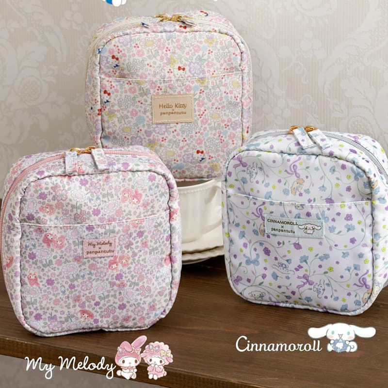 Cartoon Cosmetic Bag, Cute Portable Kitty Cat Multi-Functional Storage, Portable Large-Capacity Makeup Brush Bag with Splicing Design